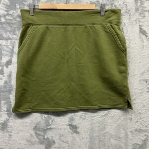 Pact Skirt Womens Large Green Organic Cotton Sweat Skirt Pockets